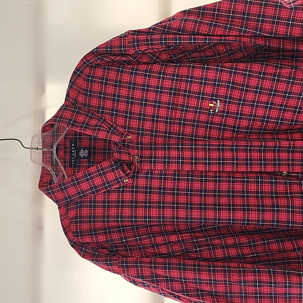 Men's Plaid Ivy Crew Button-down Shirt (XXL)
